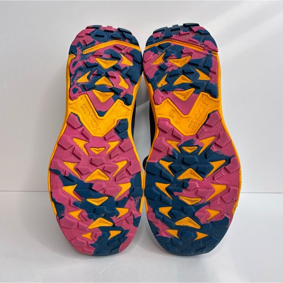 HOKA W Torrent 2 Blue Pink Gold Stripe  Running‎ Shoes Size 10 - Picture 6 of 12